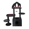 Black Gothic Cat Tree, Multi-Level Spooky Cat Tree with Scratching Posts, Perches, Hammock