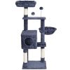 Cat Tree for Indoor Cats, 45.2" Cat Tower with Cat Condo, Sisal Scratching Post, Hammock, Top Perch, Jumping Platforms, Large Cat House with Hang Ball