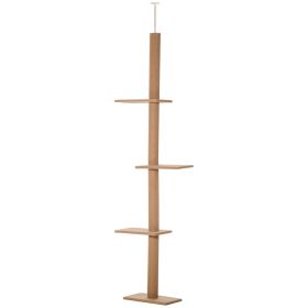 Floor-to-Ceiling Cat Tree Cat Climbing Tower with Sisal-Covered Scratching Posts Natural Cat Tree Activity Center for Kittens Cat Tower Furniture
