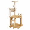 41.3" Modern Cat Tower, Wood Cat Tree Tower for Indoor Cats, Cat Treewith Sisal-Covered Scratching Posts and Top Perch