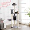 Cat Tree for Indoor Cats, 60.2 inch Tall, 5-Level, Modern, Grey, Sisal Scratch Posts, Cat Condo with Hammock, Cat Tower for Large Breeds