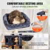 Cat Tree for Indoor Cats, 45.2" Cat Tower with Cat Condo, Sisal Scratching Post, Hammock, Top Perch, Jumping Platforms, Large Cat House with Hang Ball
