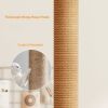 39.3" Modern Cat Tower, Wood Cat Tree Tower for Indoor Cats, Cat Treewith Sisal-Covered Scratching Posts and Top Perch
