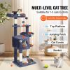 Cat Tree for Indoor Cats, 45.2" Cat Tower with Cat Condo, Sisal Scratching Post, Hammock, Top Perch, Jumping Platforms, Large Cat House with Hang Ball