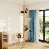Floor to Ceiling Cat Tree, 6 Level Adjustable Height Climbing Tower with Thickened Scratching Posts