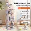 Cat Tree for Indoor Cats, 63" Cat Tower with 2 Cat Condos, Sisal Scratching Post, Hammock, Top Perch, Jumping Platforms