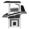 4 Tiers Outdoor Cat House Weatherproof Cat Tree Tower with Waterproof Roof and 2 Doors , Feral Cat Shelter Outside Enclosure
