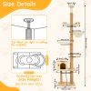 Floor to Ceiling Cat Tree, 6 Level Adjustable Height Climbing Tower with Thickened Scratching Posts